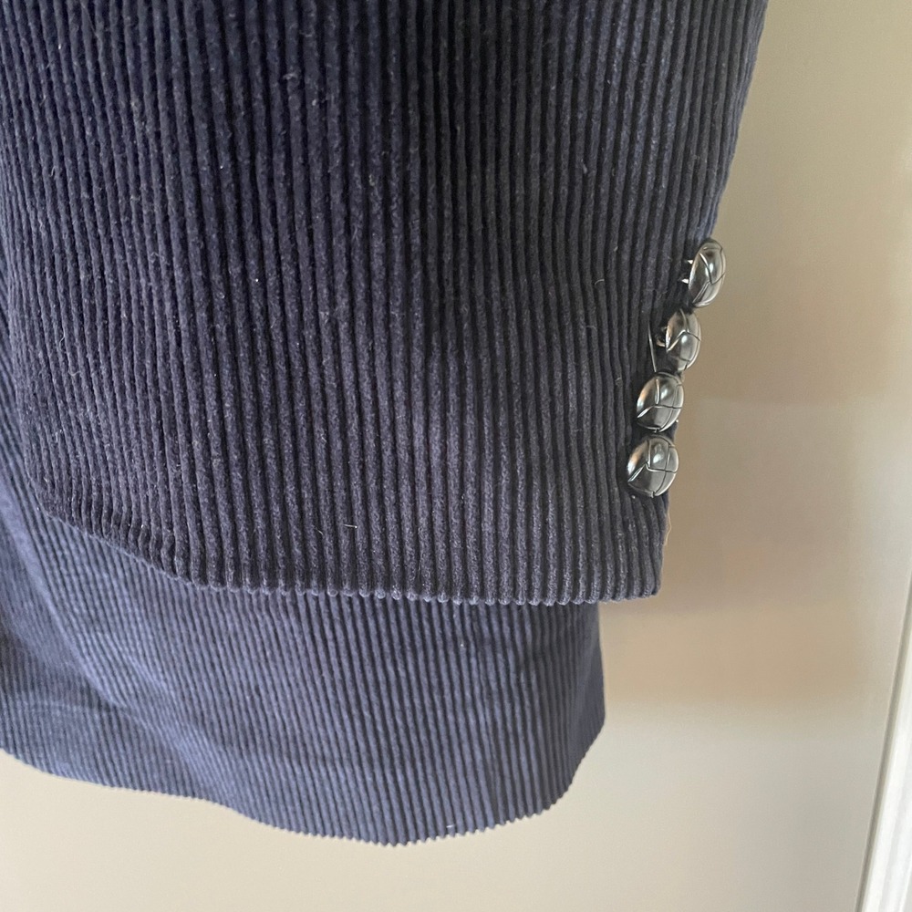 Lauren Ralph Lauren Mens Navy Blue Corduroy Blazer Sport Coat 42R Paisley Lining - Picture 2 of 8